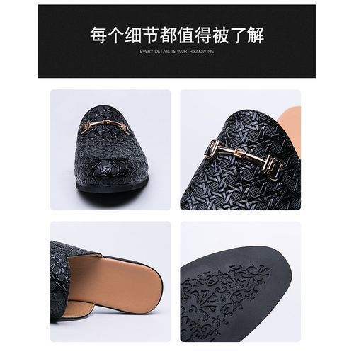 Luxury Designer Mens Casual Leather Loafers Italian Men Half Shoes
