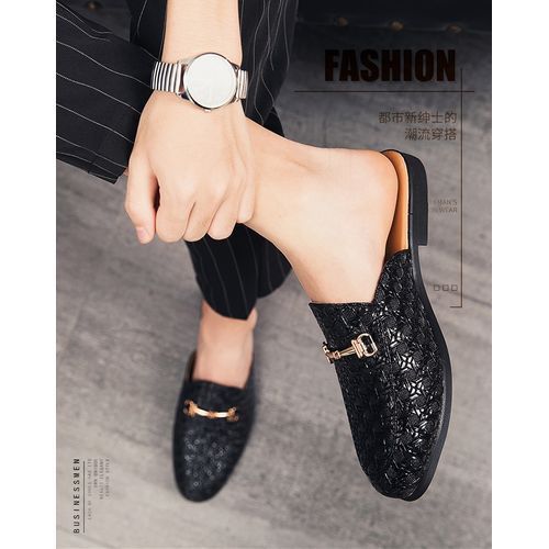 Luxury Designer Mens Casual Leather Loafers Italian Men Half Shoes