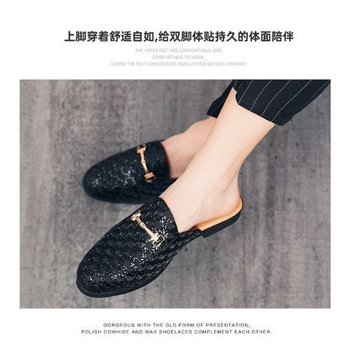 Luxury Designer Mens Casual Leather Loafers Italian Men Half Shoes