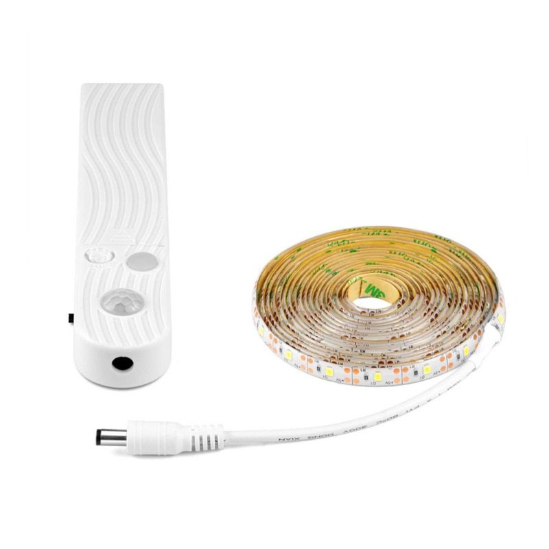 LED Under Cabinet Light LED Strip Led Lamp With Wireless PIR Motion Sensor USB Port Light Kitchen Stairs Wardrobe Bed Side Light-Warm White-white-1m-