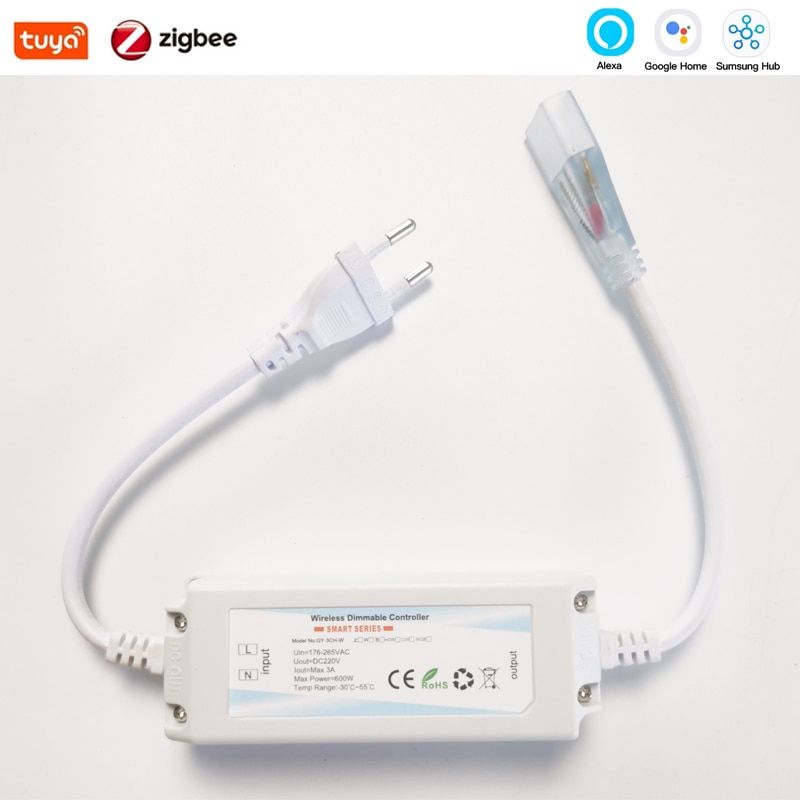 220V 230V  Smart Life Tuya Controller 1-15m RGB LED 5050SMD LED Strip Lights Dimmer Outdoor Waterproof Fr Hu*e Smartthings-Led Full Kit-2M--
