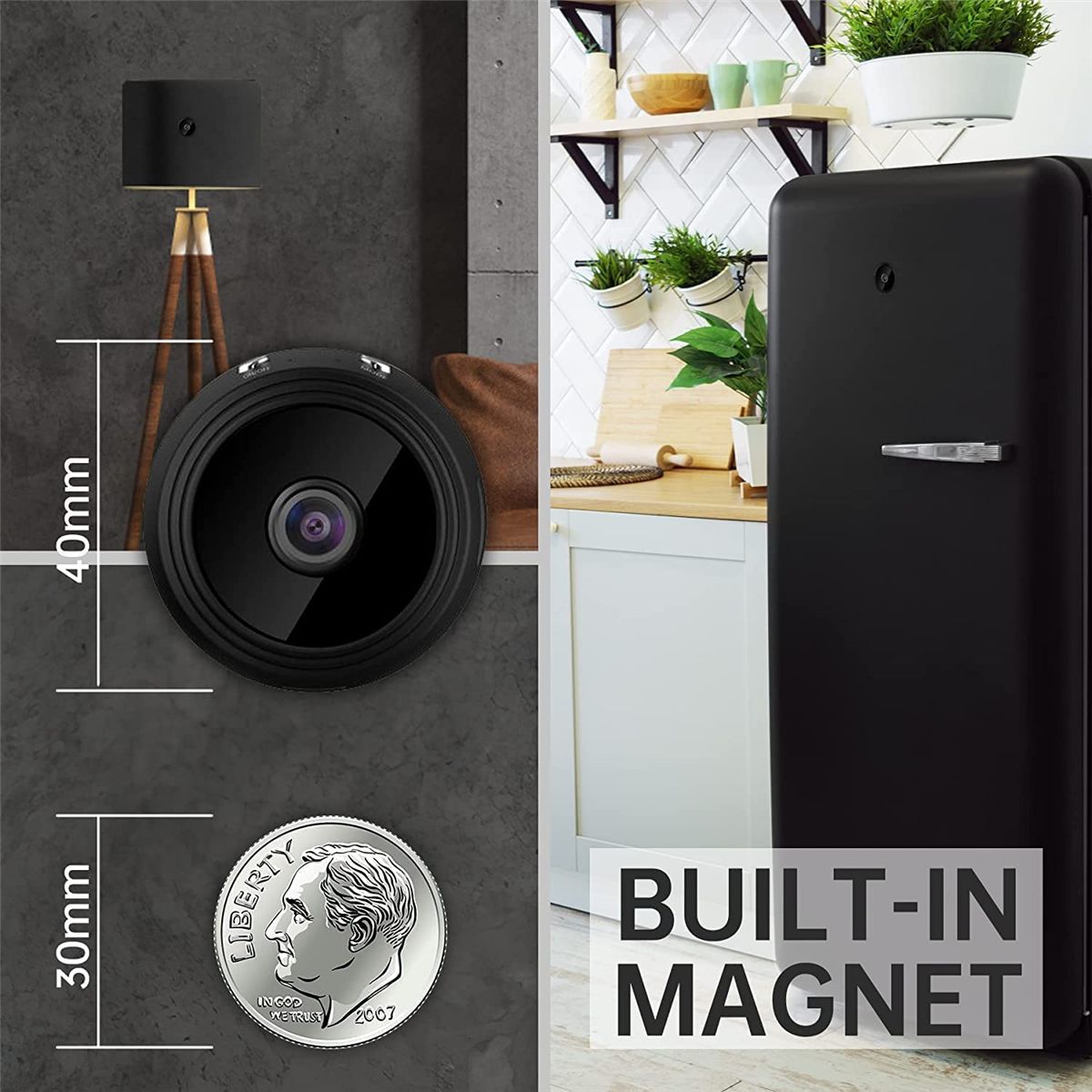 Mini Camera 1080P WiFi Camera Office Security, w