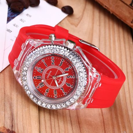 New Children Watches Luminous Led Light Wristwatch-Red