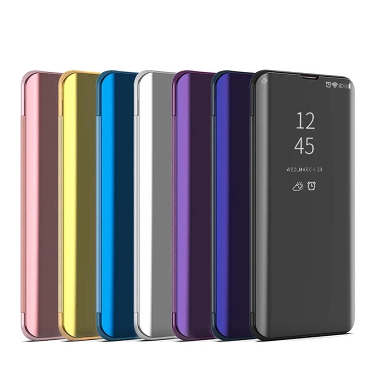 LG V30 Case ThinQ Back Stand Phone Case Clear Case V40 Flip V50 LG For View Leather Q60 Cover Luxury Mirror V30Plus K50 For