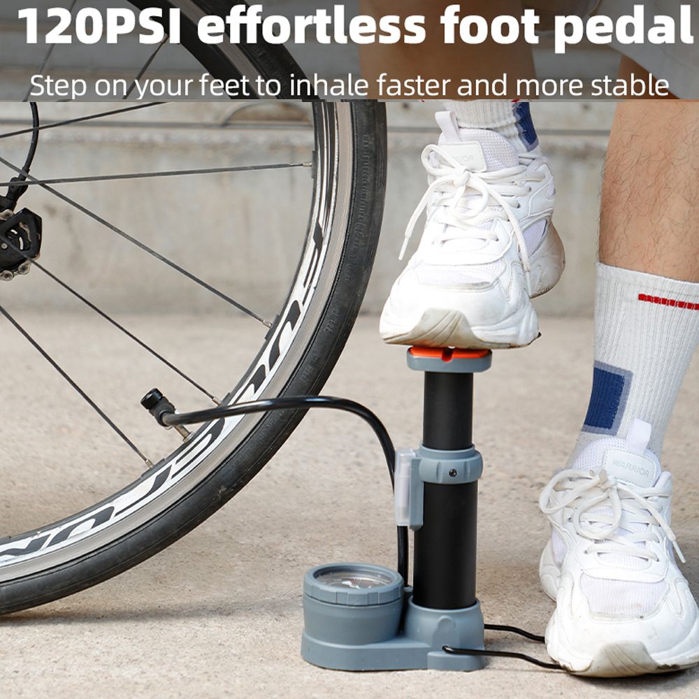 Bike Pump 120PSI High Pressure Air Pump Portable MTB Road