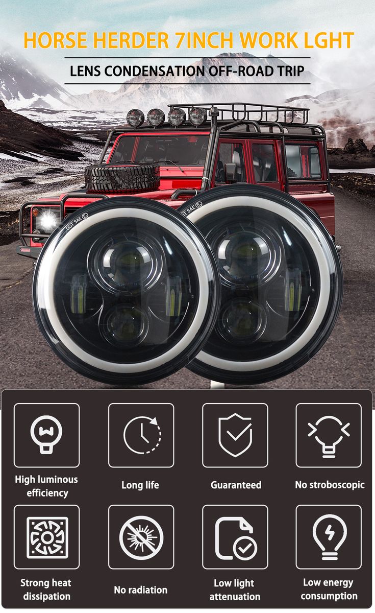 40W 7 Inch Work Light Round LED Car