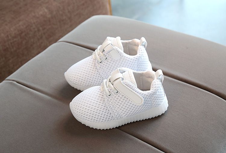 Children's Shoes LED Breathable Light Sports Shoes-White