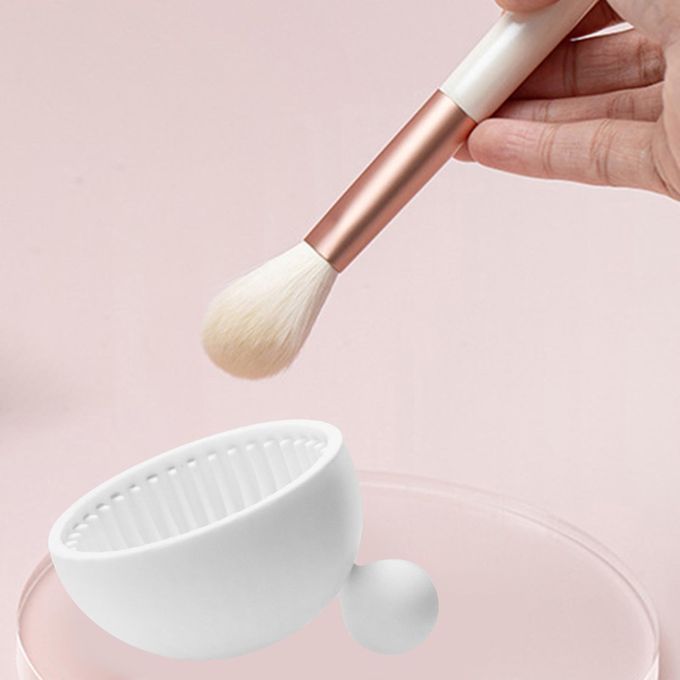 Brush Cleaning Bowl Brushees Scrubbing Tray Washing Mat White