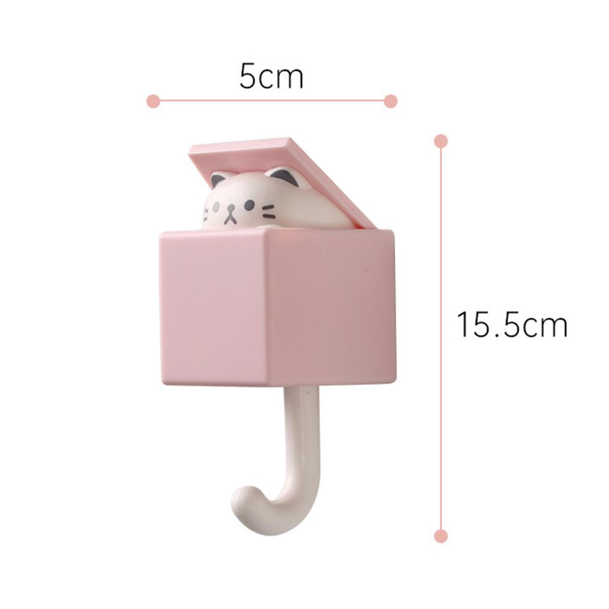 Organizer Hook Lovely Cat Chick Design Traceless Keychain Holder Hook Pink