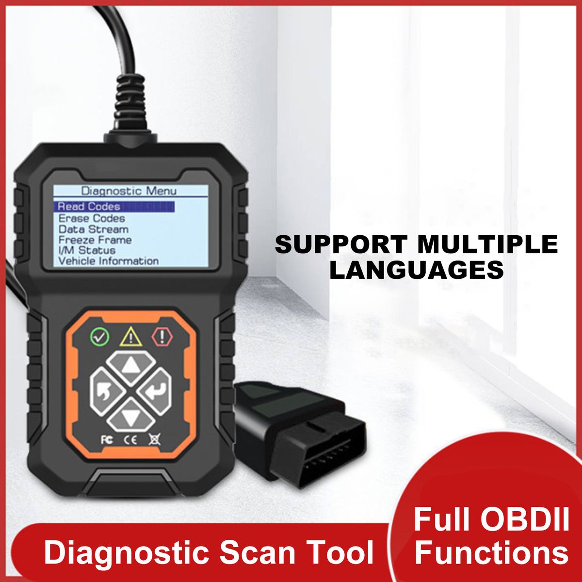 OBDII Scanner Check Engine Fault Code Reader Full OBDII