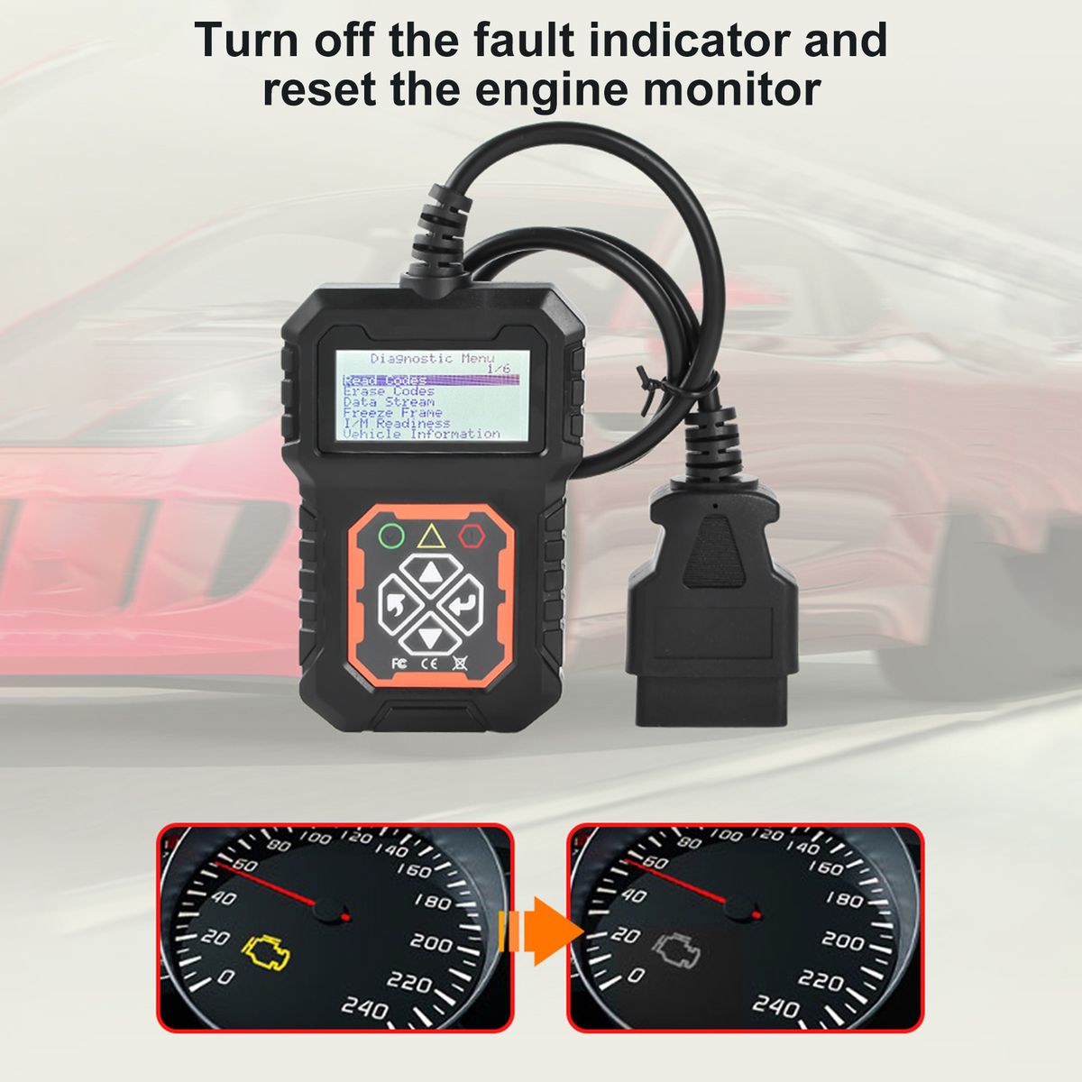 OBDII Scanner Check Engine Fault Code Reader Full OBDII