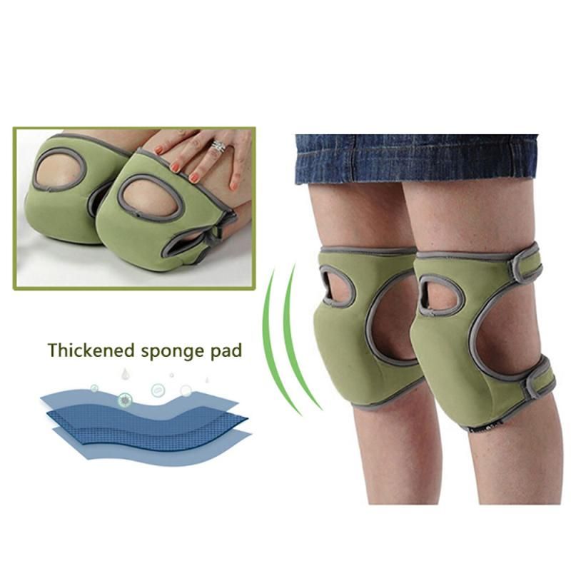 Dark Green Adjustable Straps Gardening Knee Pads Home