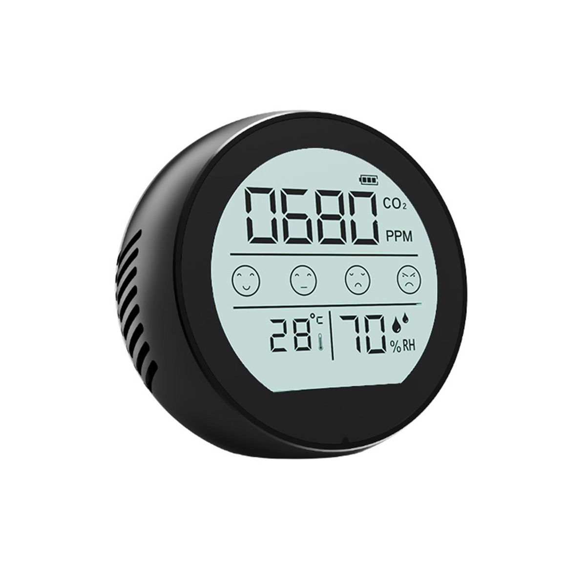 1 Set Air Quality Detector Humidity Temperature Carbon Dioxide Monitor Black