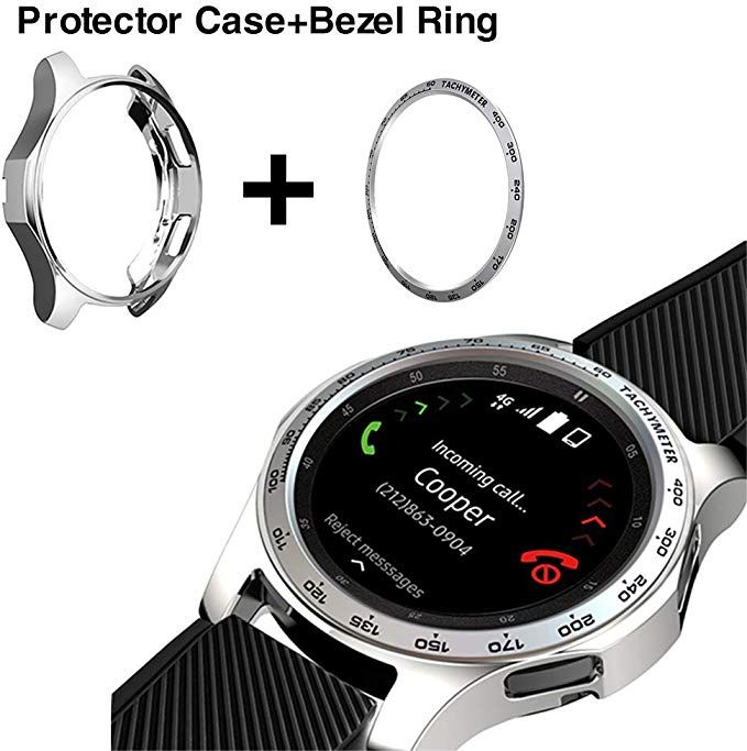 Soft Cover For Samsung Galaxy Watch 46mm Case Gear S3 Frontier Bumper +Metal Bezel Ring Styling Smart Watch Protective Shell