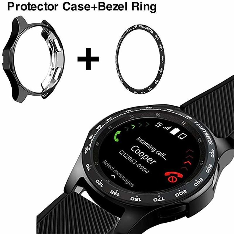 Soft Cover For Samsung Galaxy Watch 46mm Case Gear S3 Frontier Bumper +Metal Bezel Ring Styling Smart Watch Protective Shell