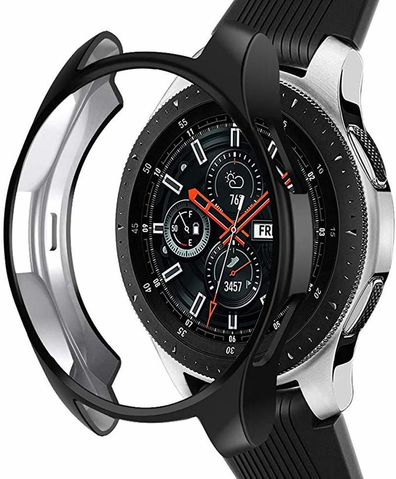 Soft Cover For Samsung Galaxy Watch 46mm Case Gear S3 Frontier Bumper +Metal Bezel Ring Styling Smart Watch Protective Shell