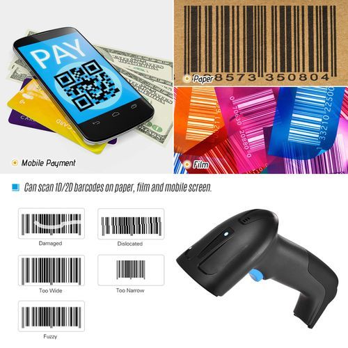 Handheld 3-in-1 Barcode Scanner BT & 2.4G Wireless & Wired