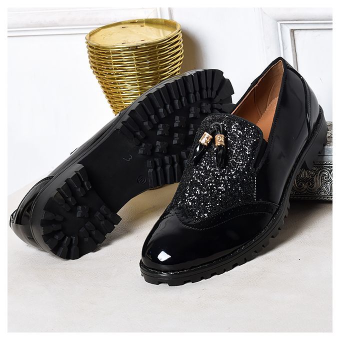 NEW BROGUE TIE DESIGNER SHOE BLACK