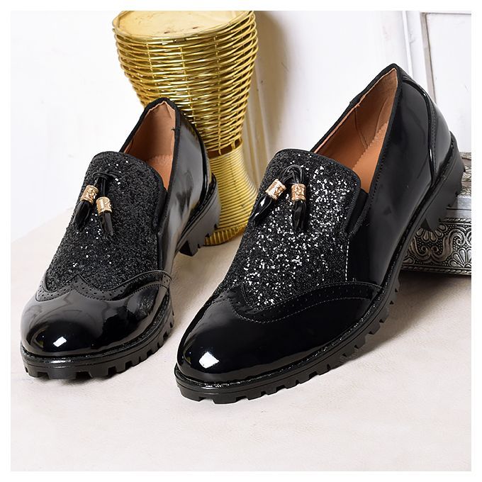 NEW BROGUE TIE DESIGNER SHOE BLACK