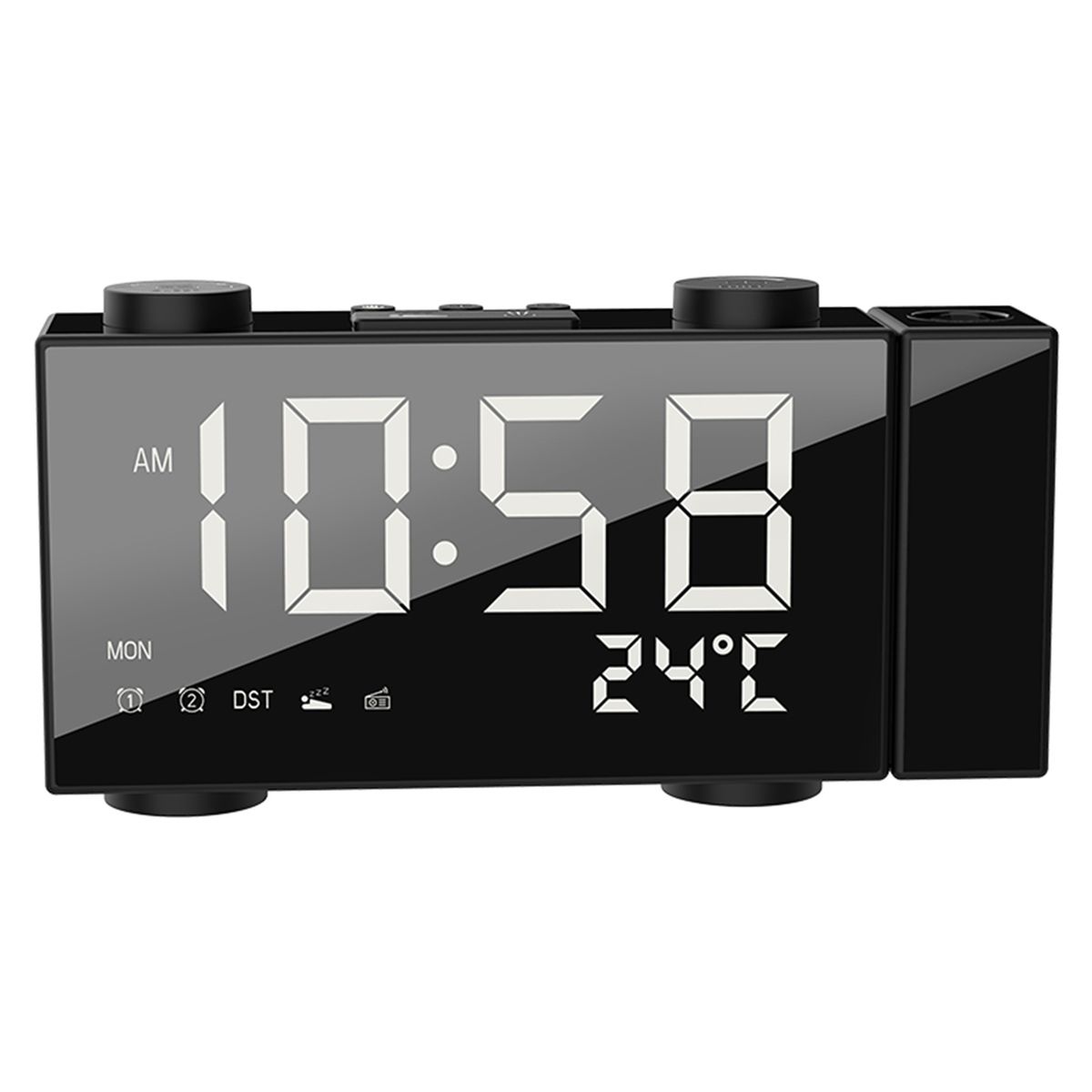 Projection Alarm Clock FM Radio Clock 6 Inches LED Display
