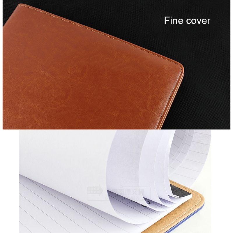 Office Supplies Business Style Leather Document Folder With 30-pages A4 Note Pad And Calculator(Brown)
