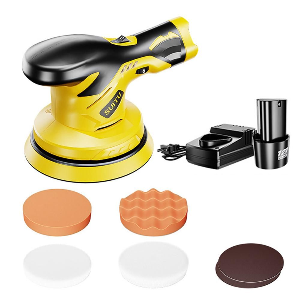 High Power Portable Car Eccentric Shaft Polishing Machine Multifunctional Cordless Electric Auto Polisher Handheld Rechargeable Car Polishing and Waxing Machine Kit