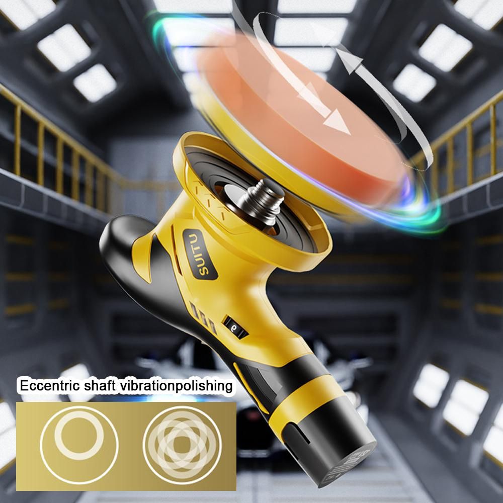 High Power Portable Car Eccentric Shaft Polishing Machine Multifunctional Cordless Electric Auto Polisher Handheld Rechargeable Car Polishing and Waxing Machine Kit
