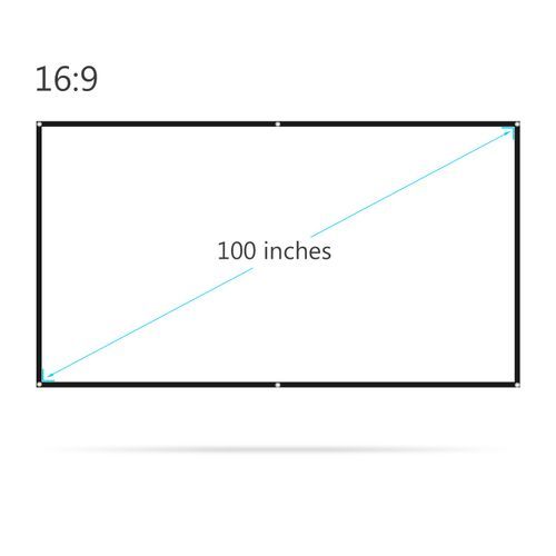 100 Inches Projector Screen Widescreen 16:9 Portable
