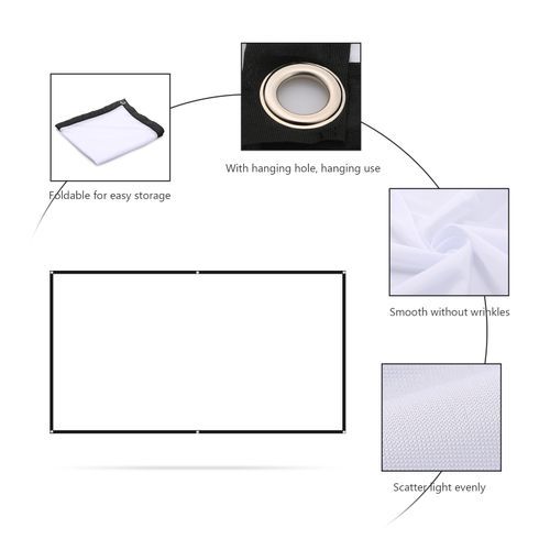 100 Inches Projector Screen Widescreen 16:9 Portable