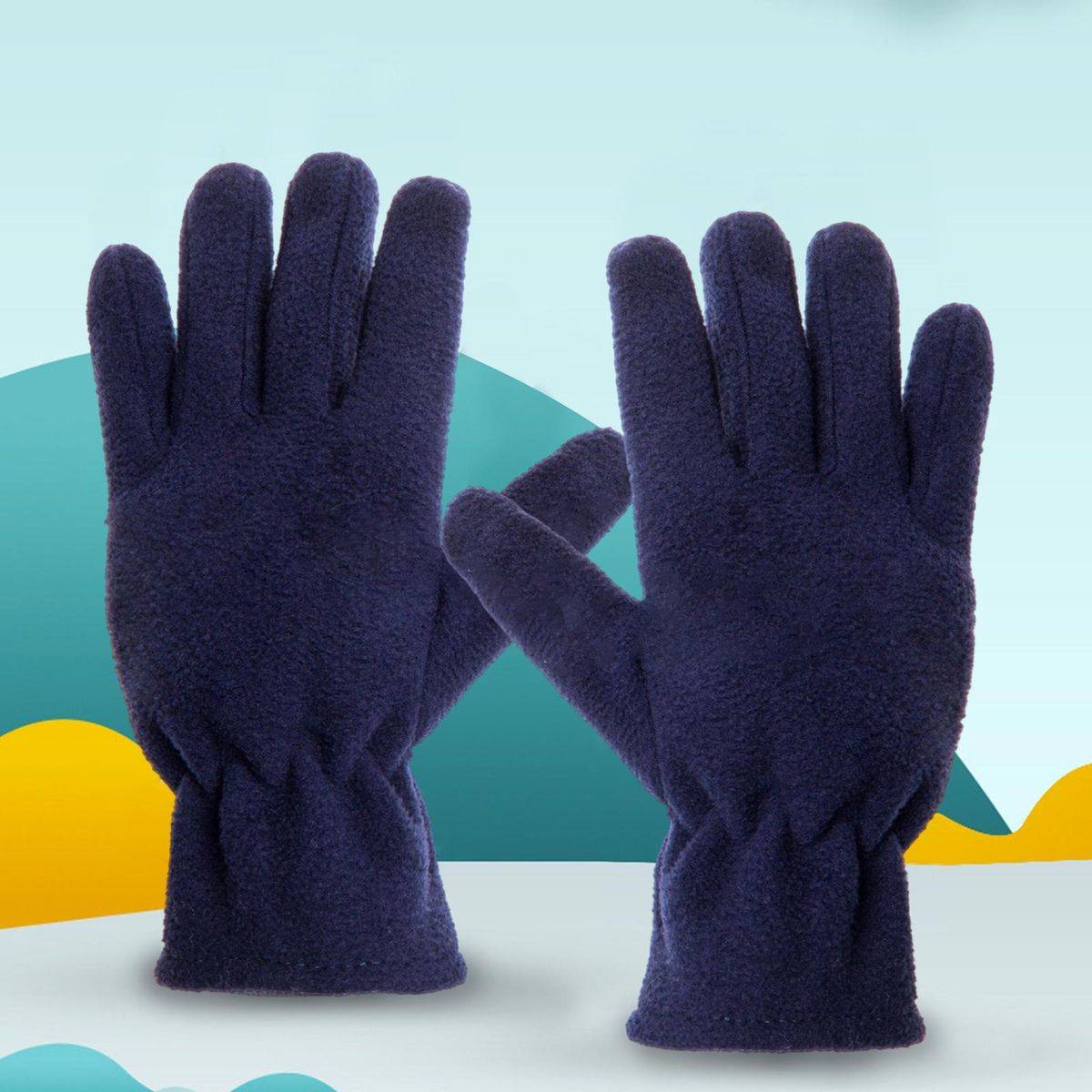 1 Pair Kids Winter Thicken Children Winter Navy Blue