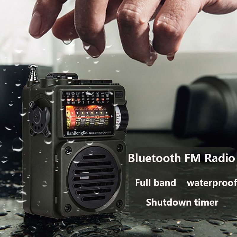 Portable Mini FM/SW/MW Radio Bluetooth 5.0 Full Band Handheld Rechargeable Speaker Recorder Sleep Time Support TF Card Play