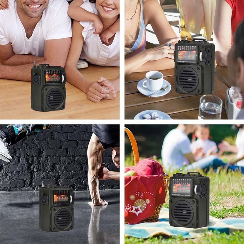 Portable Mini FM/SW/MW Radio Bluetooth 5.0 Full Band Handheld Rechargeable Speaker Recorder Sleep Time Support TF Card Play