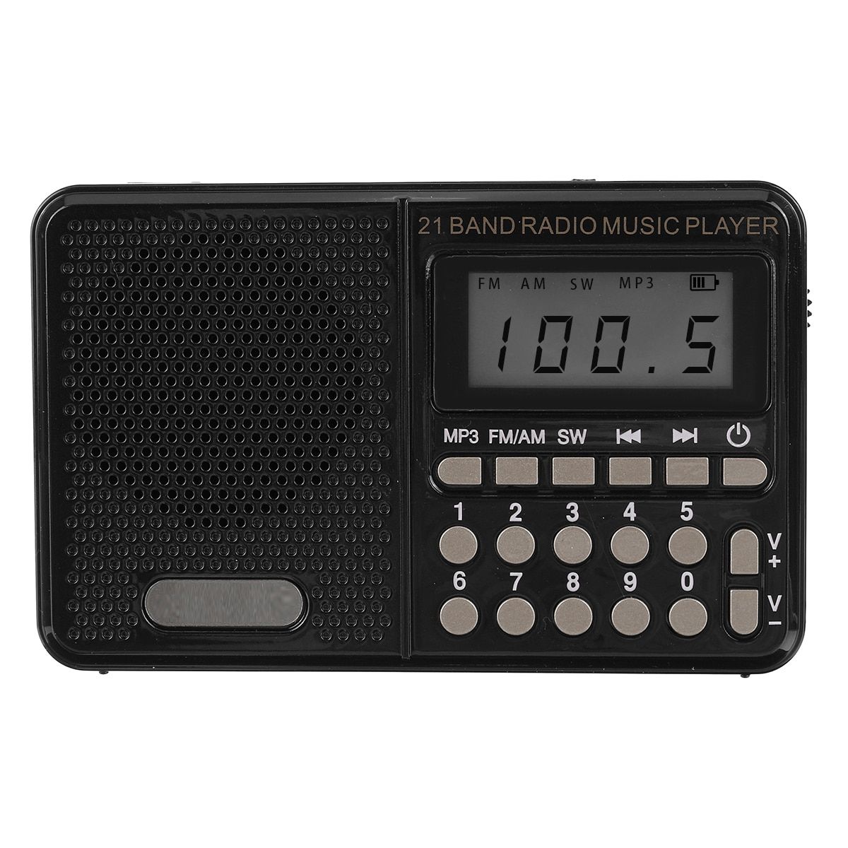 Mini Portable Radio Handheld Digital FM USB TF MP3 Player Speaker Rechargeable
