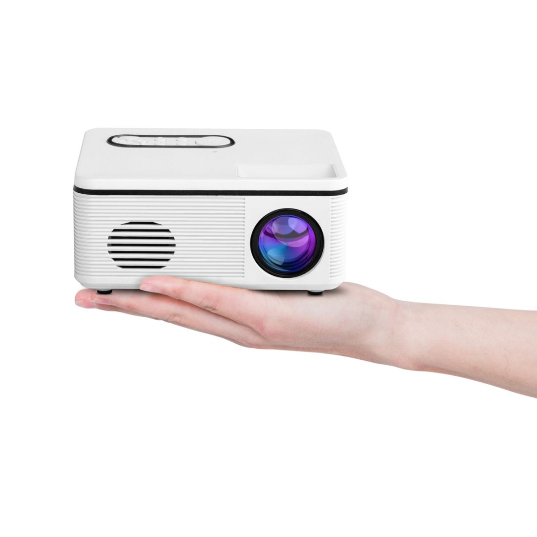 S361 80 Lumens 320 X 240 Pixel Portable Mini Projector, Support 1080P, UK Plug(White)