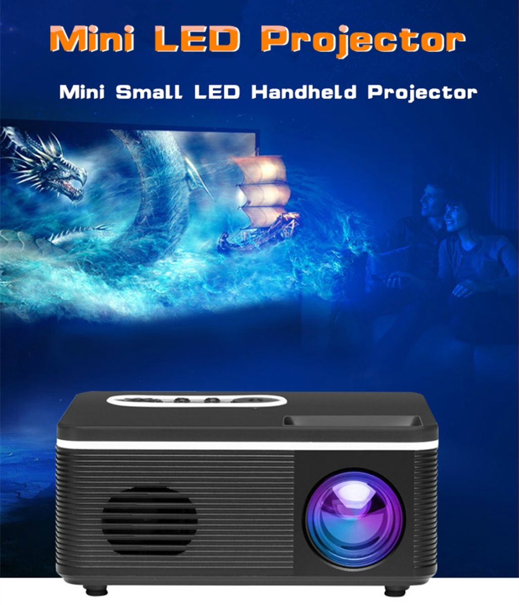 S361 80 Lumens 320 X 240 Pixel Portable Mini Projector, Support 1080P, UK Plug(White)
