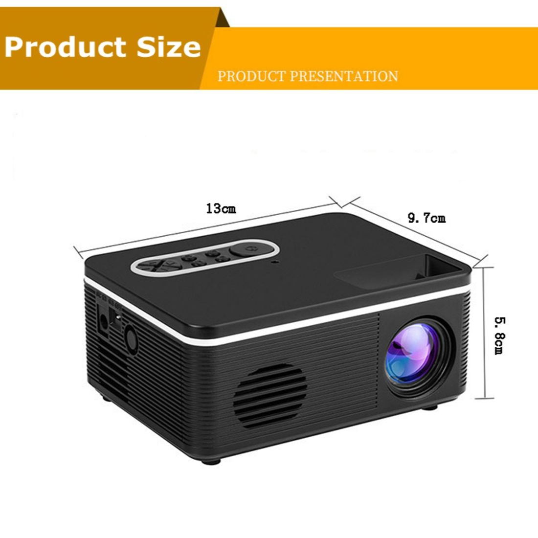 S361 80 Lumens 320 X 240 Pixel Portable Mini Projector, Support 1080P, UK Plug(White)