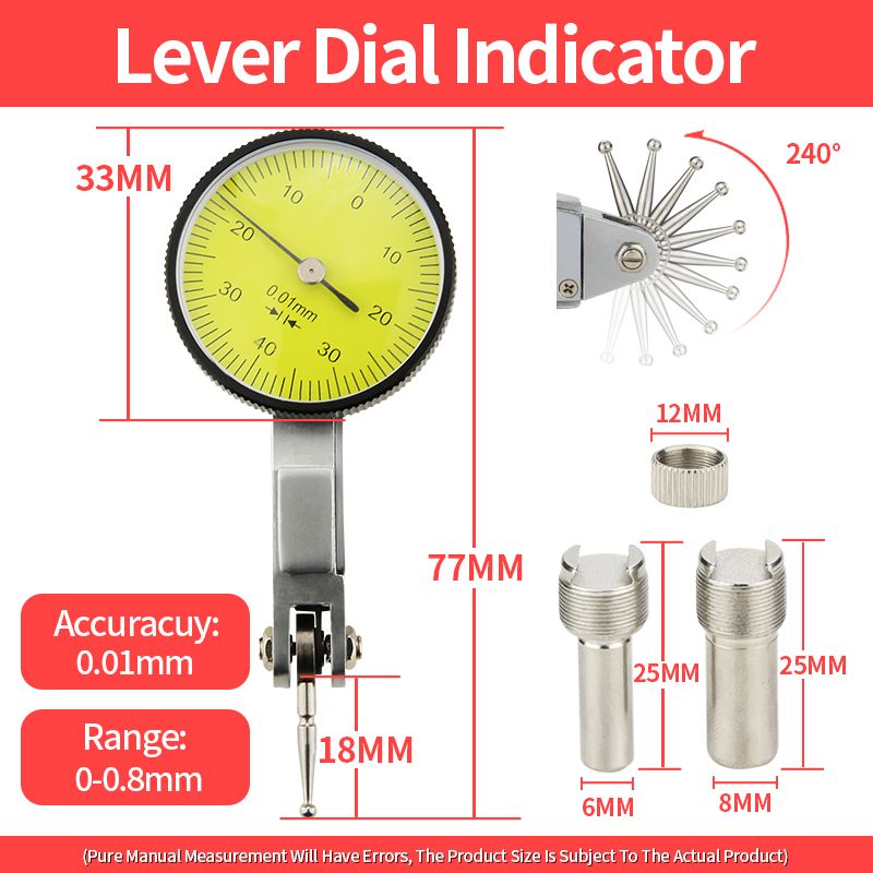0-10mm/30mm Dial Indicator Precision Comparator Dial Bore Gauge Indicator Micrometer Measurement Tools Hour Type Indicator Meter