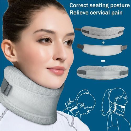 Adjustable 2-in-1 Neck Brace Collar Cervical Support Traction Pain Relief Device