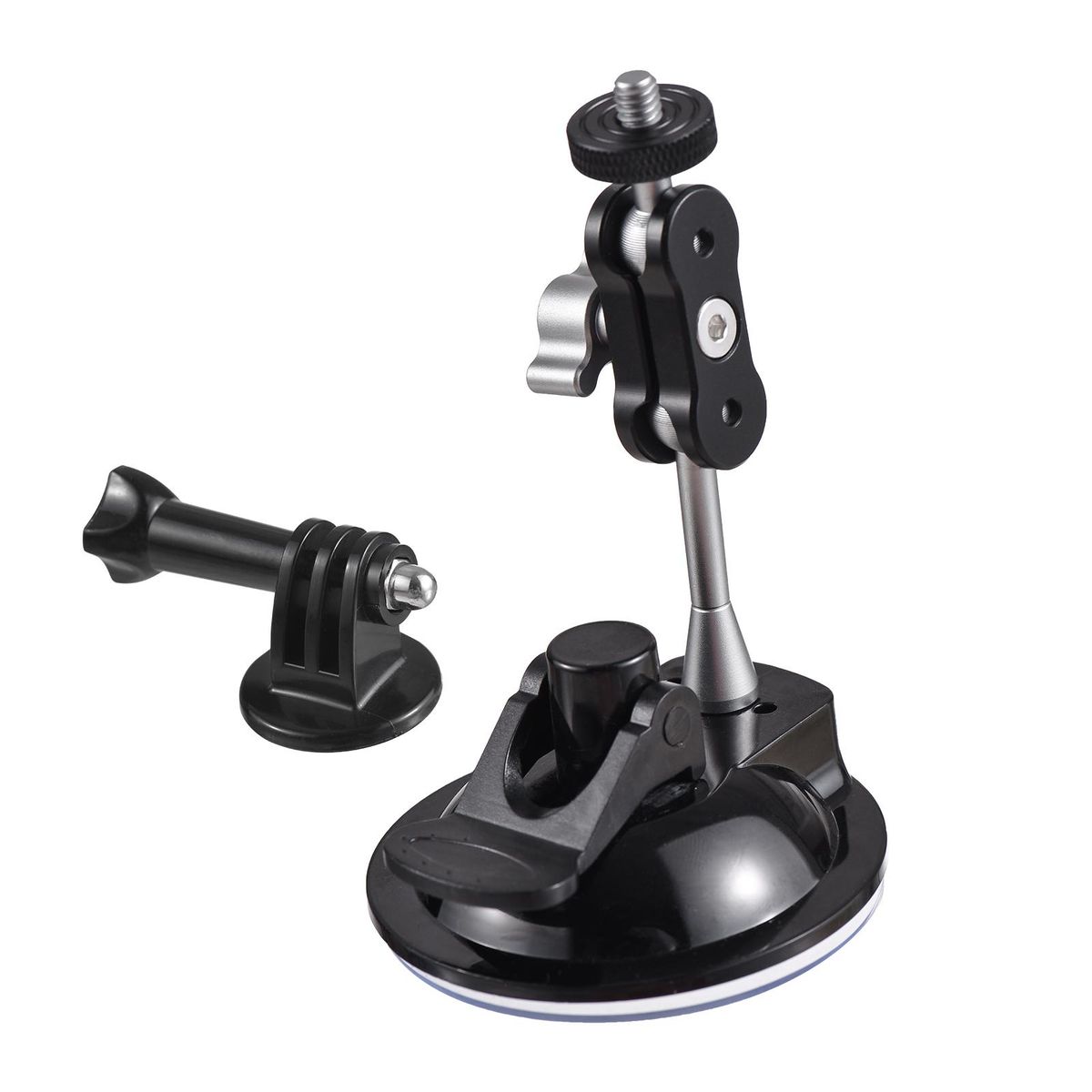 Powerful Suction Cup Mount Bracket Camera Car Mount Dual Ball Heads 360° Rotatable 450g Load Capacity Replacement for GoPro Hero 11/10/9/8, Osmo   Action, iPhone