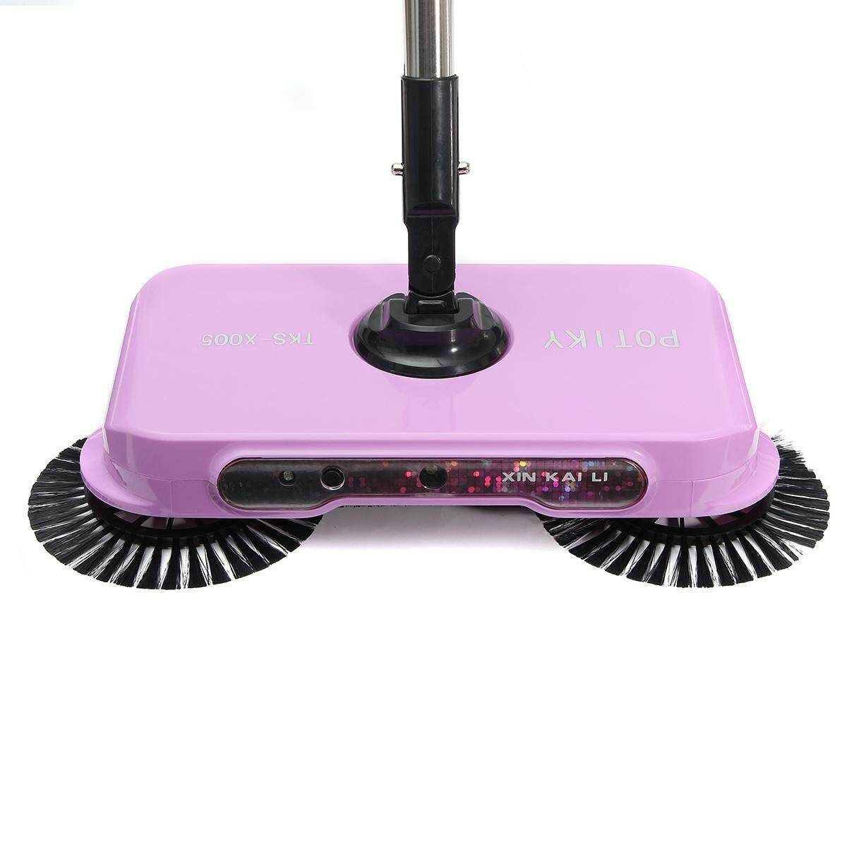 Automatic Hand Push Sweeper Cleaner Machiness Magic Spin Broom Household Cleaner Purple Purple