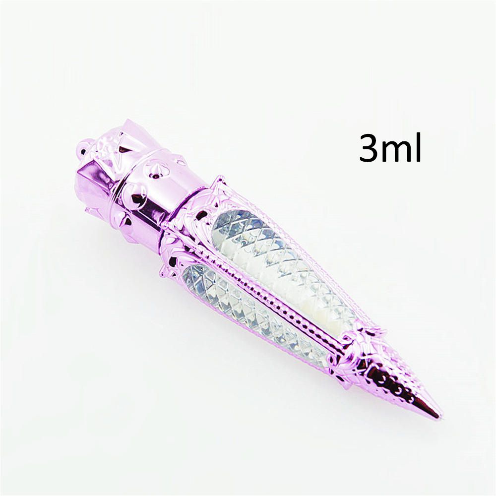 1pc 5ml Rose Gold Crown Plastic Empty Carrot Lip Gloss Tube Cosmetic Wand Lipgloss Packaging Container DIY Lipstick Tube New(#Purple)
