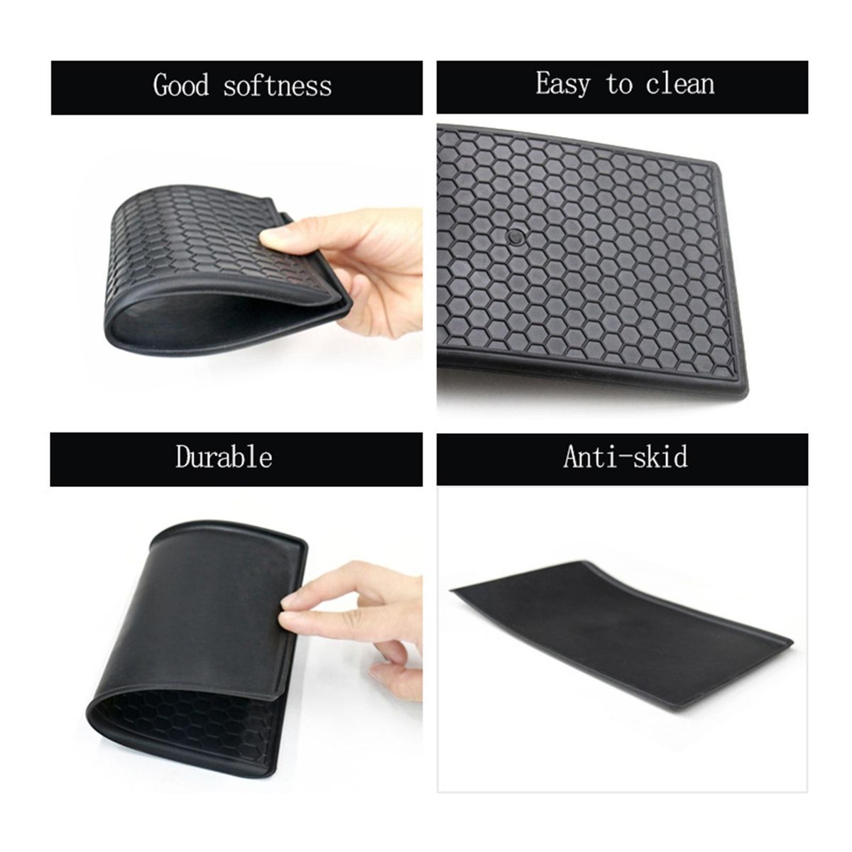 Car Armrest Box Card Holder Pad Anti Slip Mat for Tesla