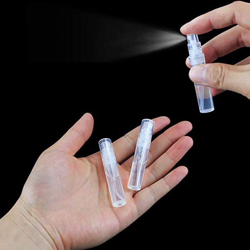 2/3/5ml Mini Plastic Spray Bottle Refillable Oil Bottles Atomizer Mini Protable Cosmetics Container With Syringe(#100pcs)