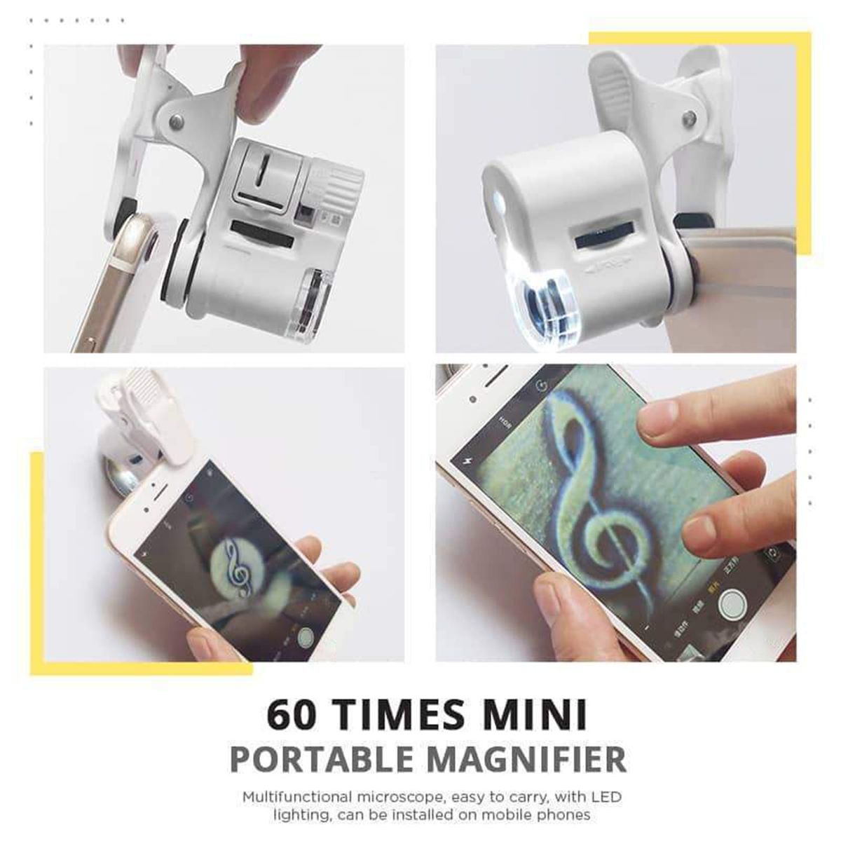 60X Mini Portable Smartphone Microscope