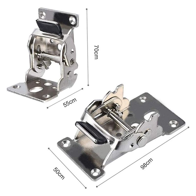 4 Pcs Foldable Bracket-Folding Foot Hinge Bracket, Self-Locking Hinge Hardware With Screw Lock Extension For Table Legs