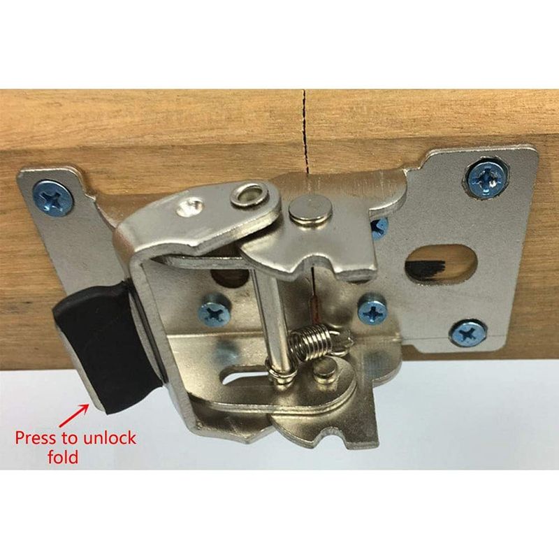 4 Pcs Foldable Bracket-Folding Foot Hinge Bracket, Self-Locking Hinge Hardware With Screw Lock Extension For Table Legs
