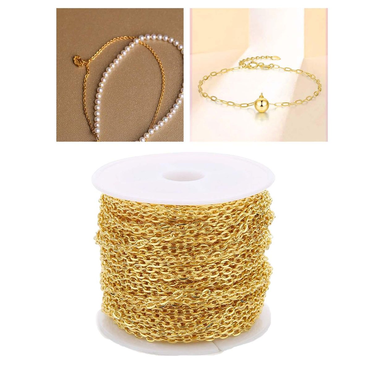 Metal Chain Extender, , Cross Chains, Gold 0.6mm