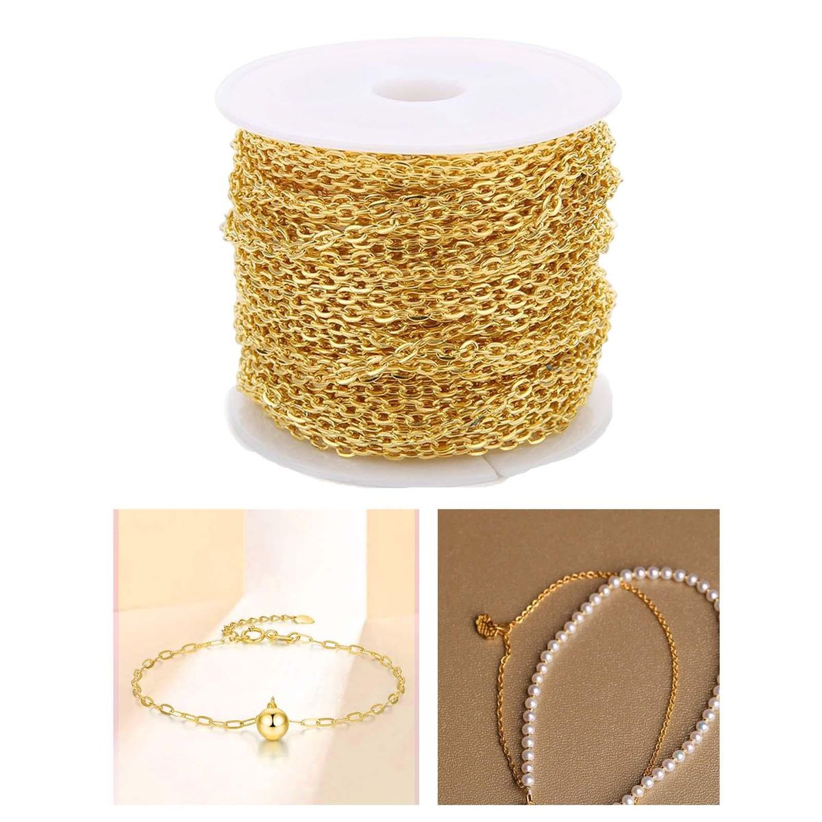 Metal Chain Extender, , Cross Chains, Gold 0.6mm