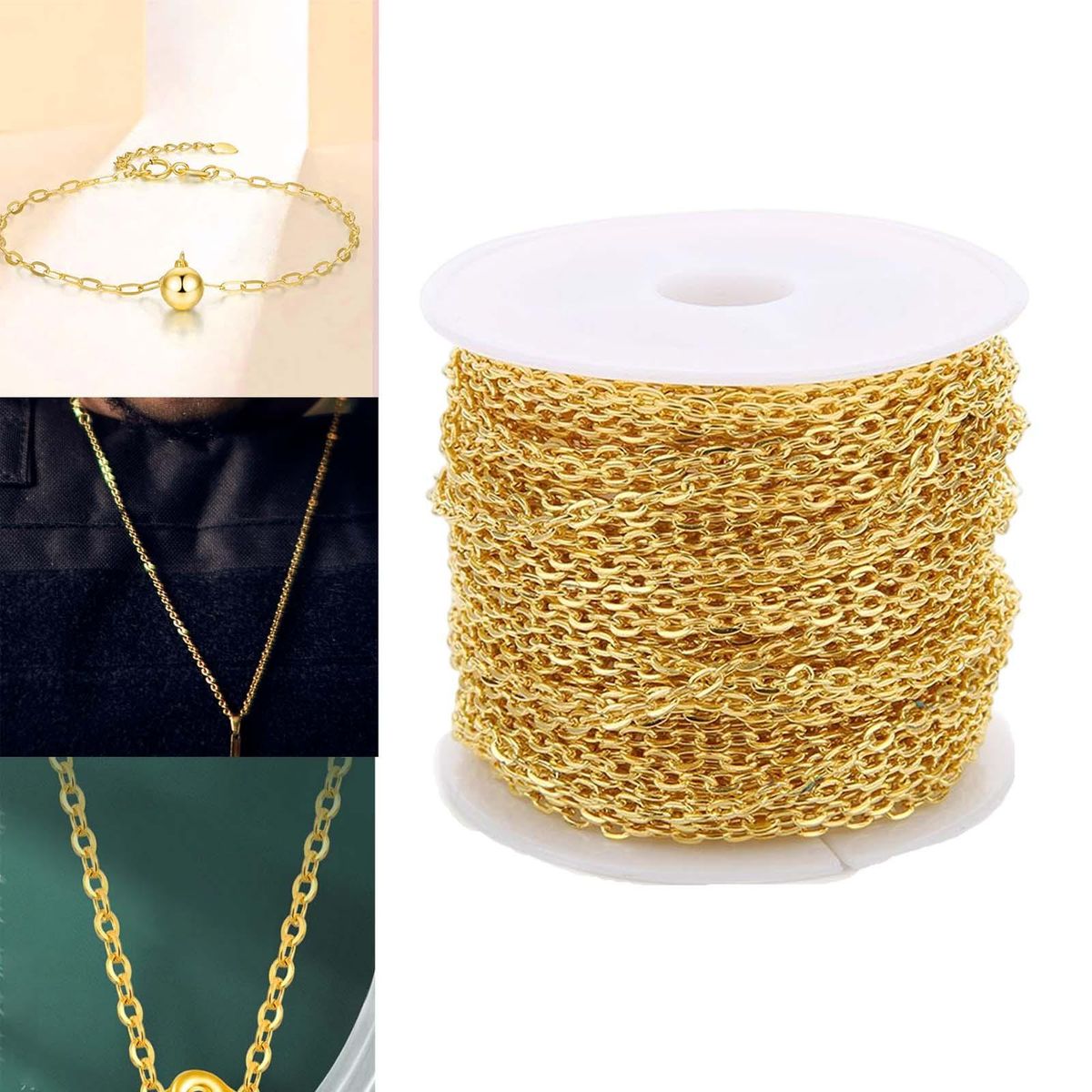 Metal Chain Extender, , Cross Chains, Gold 0.6mm