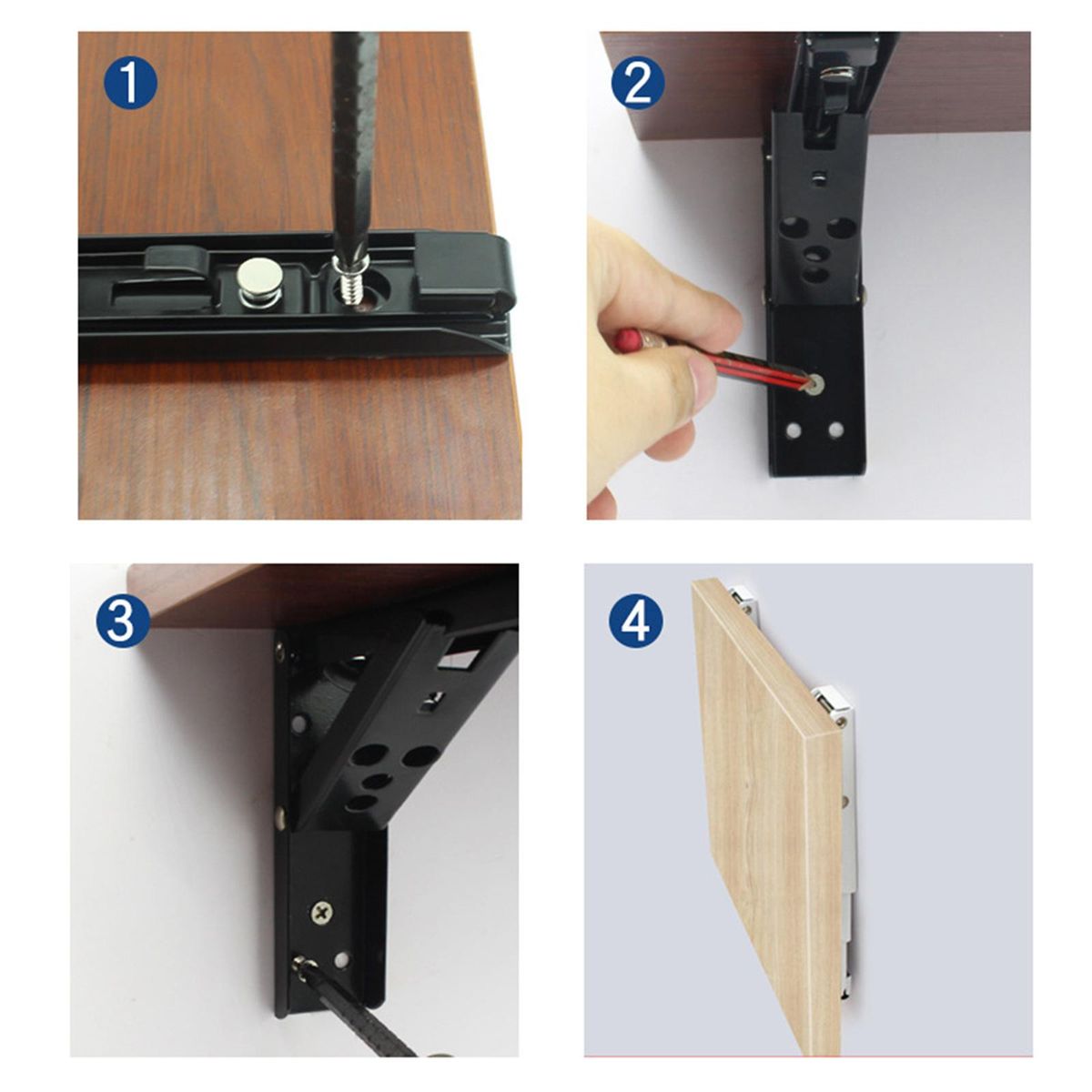 Triangle Folding Angle Bracket Shelf Bracket DIY For 14in Black